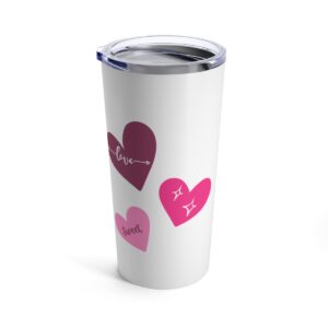 Tumbler – Insulated w/ Lid – Hearts Love