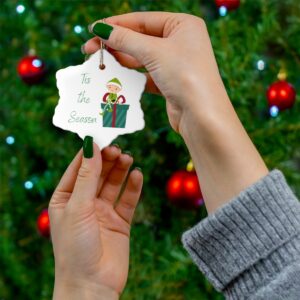 Ceramic Ornament – Tis the Season Elf
